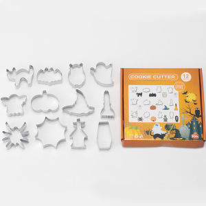 12/24PCS Halloween Cute Shape Cookie Cutter High-Quality Stainless Steel Polished Craft Baking Tool Cookie Molds for Kitchen