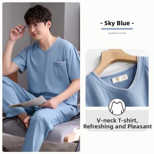 JIALEFEN | Lycra Cotton Lightweight Summer Oversized Mens Sleepwear