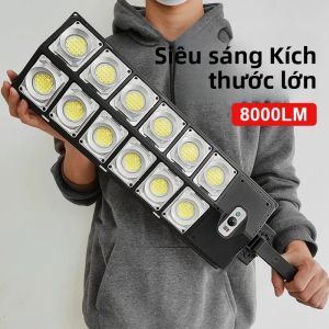 Đèn Năng Lượng Mặt Trời Chống Nước 250W Ngoài Trời 8000LM LED Tích Hợp Cảm Biến Chuyển Động Và Điều Khiển Từ Xa 3 Chế Độ Điều Chỉnh Đèn Đường Cho Sân Vườn Lối Đi