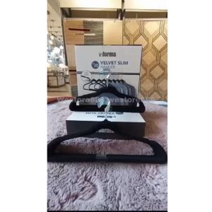 Gantungan Baju Hanger Plastik Slim Velvet Notch 35pcs WEO IF5045