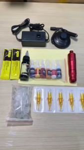 Com bo máy xăm pen V1 với đủ phụ kiện cơ bản
