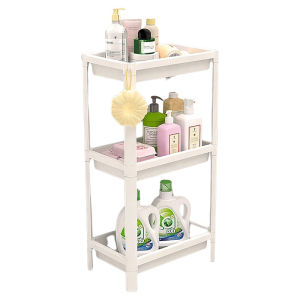 Bathroom Floor Standing Storage Rack Toilet Washing Basin Gap Shelf Bathroom Countertop Sink Organizer Plastic Storage Shelf