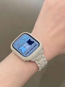Slim Candy Strap + Case For iWatch Band 44 40 45 41 49 MM Girl Acrylic Wrist Bracelet For iWatch 9 8