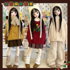 BJD4 Doll Clothes Knitted Sweater Versatile Daily Winter Top for 1/4 Size Dolls Preorder Other Brand Quality Kids Fashion