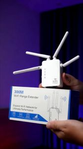 Bộ kích sóng wifi MT-KS1 4 râu 2 cổng tốc độ 300mbps phát xuyên tường kết nối xa sóng mạnh