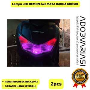 Lampu LED Demon Eyes Devil 3&6 Mata Variasi alis semua jenis motor HARGA UNTUK 2 PCS-HJI-