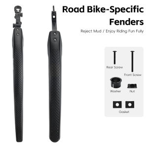 West Biking | WEST BIKING Adjustable Road Bike Fenders Set with Reflective Logo for 26-29 Inch 700c Bikes Disc Brake Compatible Bike Accessory