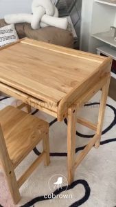 Cobrown.minimal โต๊ะนักเรียนหน้าไม้ ทำการบ้าน อ่านหนังสือได้ แข็งแรง ทนทาน สีไม้ธรรมชาติ