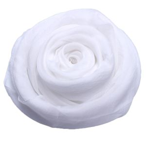 ผ้าพันคอไหมสีขาว ผ้าคลุมไหล่บาง ผ้าคลุมยาว ผ้าคลุมขนาดใหญ่สำหรับผู้หญิง ผ้าคลุมแดดชายหาดฤดูร้อน ผ้าคลุมยาวสำหรับเต้นรำในสวน