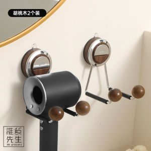 Wall-Mounted Hair Dryer Holder Bathroom Storage Rack Stainless Steel No-Drill Installation Kitchen Storage Hooks Mr Grocery