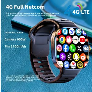 Đồng Hồ Thông Minh M99 Với Màn Hình AMOLED 2.4 Inch Hệ Điều Hành Android 10 4G 190 °   Camera Xoay 360 Độ Pin 2100mAh Thiết Bị Theo Dõi Sức Khỏe Và Giấc Ngủ