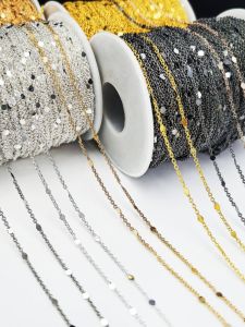 ชุดวัสดุ DIY สร้อยคอ ต่างหู ลูกปัดประดับเงาสีทองแดง โซ่สายรัดสีทองแดง ชิ้นส่วนเสริมสำหรับทำเครื่องประดับ DIY