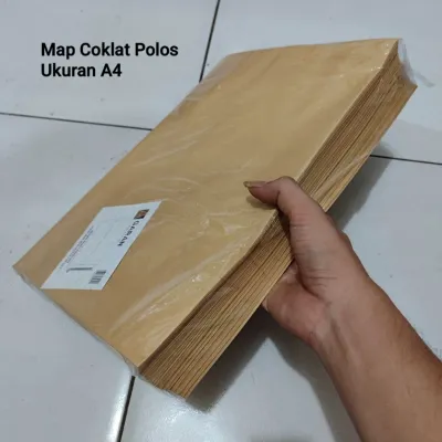 1 Pak Map Coklat Polos A4 Isi 100 Lembar