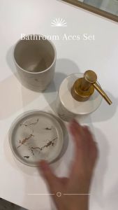 Set of 3 Tempat Sabun Marmer / Aksesoris Kamar Mandi Marble