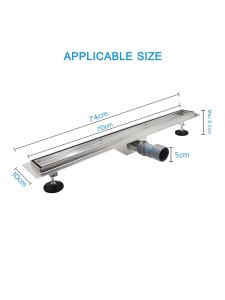 Odor Preventing Hidden Rectangular Drain 304 Stainless Steel