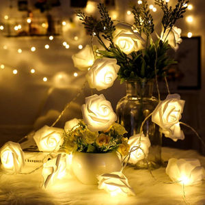 Rose Flower LED String Lights Battery Operated Christmas Holiday Lights For Valentine Wedding Christmas Party Decoration