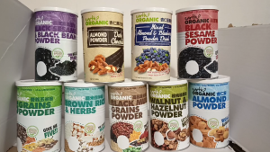 Earth Living 100% pure Organic Drink Powder 500g (Almond Walnut Hazelnut Black Sesame Black Bean Brown Rice Herbs Multi Grain) breakfast healthy drink Gluten-free no sweet