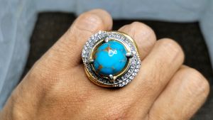 Cincin Batu Pirus Mesir Blue Fancy bagus asli Kode 2410