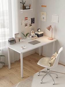 Meja Kerja Kecil Kaki Bundar Modern Putih - Meja Laptop Multifungsi Untuk Ruang Sempit