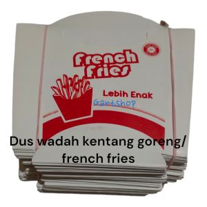 Dus kertas kentang goreng/french fries bahan ivory