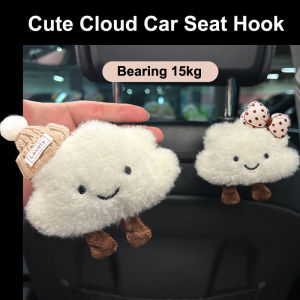 Cute Cartoon Hat Bow Cloud Car Seat Back Hooks Vehicle Headrest Organizer Hanger for Groceries Bag Handbag Auto Decortion
