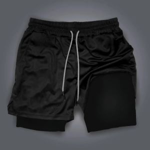 Bandai | One Piece Mens Double-layer Shorts Monkey D. Luffy Summer Japanese Anime Fake Two-piece Sports Fitness Quick-drying Shorts