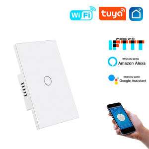 UBARO | Smart WiFi Light Switch 1/2/3/4 Gang US 118*75mm Tempered Glass Touch Panel Tuya APP Remote Voice Control Alexa Google Home Time