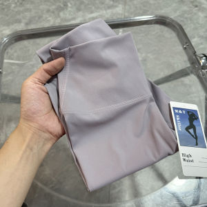 Nude Feeling Fleece Yoga Pants High Waist Fitness Sports Nine Points for Women Breathable Quick Dry Moisture Wicking Nylon Spandex