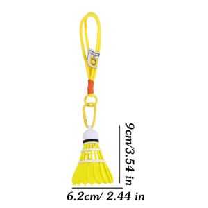 Rainbow Gradient Badminton Charm PETG Material 6.2x6.2x9cm with Lanyard for Bag Key Car Interior Decoration