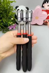 Tongkat Magnet Teleskopik Pick Up Tool dengan Lampu LED Easy Magnetic Pick Up Rod Stick Extending Magnet Handheld Tool