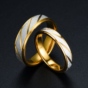 Unique Wave Pattern Couple Rings For Men Women High Quality Stainless Steel Ring Engagement Wedding Rings Jewelry Drop Shipping