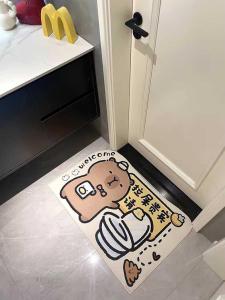 Funny Toilet Floor Mat Anti-Slip Bathroom Entrance Silicon Dinosaur Carpet Water Absorbent Bathroom Mat Household Cleaning Tools