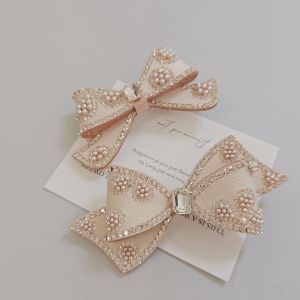 Elegant Butterfly Knot Beaded Flower Hair Clip Duckbill Hair Gripping Tool Womens Top Hairpin Stylish Hair Jewelry