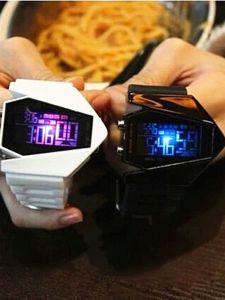 New Concept Waterproof Night Light Electronic Watch for Boys And Girls Teens Children with Plane Design Square Silicone Strap