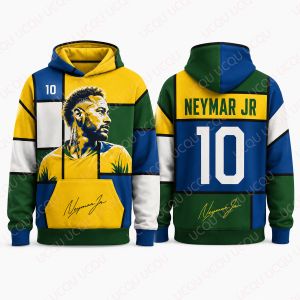Neymar Jr 10 Hoodie 2026 New Design Brazil Style Abstract Art Sweatshirt Urban Casual Winter Wear