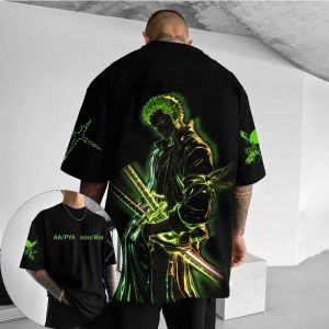 One Piece เสื้อยืดผู้ชาย Roronoa Zoro ญี่ปุ่นอะนิเมะฤดูร้อนเด็กแขนสั้นการออกแบบ Sense เด็กเสื้อผ้า