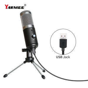 YARMEE คอนเดนเซอร์ไมโครโฟนคอมพิวเตอร์ USB โน้ตบุ๊คพีซีแบบมืออาชีพเกมไมโครโฟนลำโพง YouTube สำหรับบันทึกร้องเพลง Streamimg