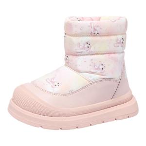 Big Wasp Childrens Shoes Girls Snow Boots Winter Fleece-lined Thickened Childrens Cotton Shoes Children Thermal Middle Tube Cotton Boots