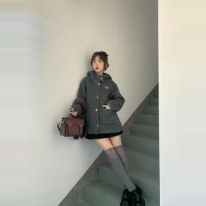 Elegant Winter Womens Woolen Coat New Arrival High Fashion HuiHui JIELI Straight Cut Long Sleeve Hooded Mid-Length Single Button