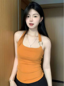 Halter Design Sense Ruffled Slimming Backless Top