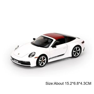 MAKEDA | 1:32 911 Targa Martini Supercar Model Toy Alloy Diecast Doors Opened Shock Absorption Rubber Tires Popular Sports Car Models