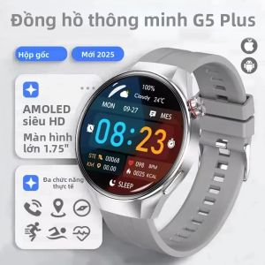 Đồng Hồ Thông Minh G5 Plus Dành Cho Nam Màn Hình AMOLED 1.75 Inch GPS La Bàn Theo Dõi Nhịp Tim Gọi Bluetooth Tương Thích Với Android Và iOS