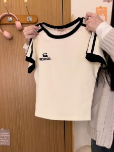 Kreams Universe Embroidered Letter Short Sleeve T-Shirt Womens American Style Slim Fit Short Length Top New Arrival