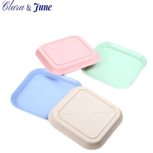 Clara.Dried fruit plate Snack plate Wheat straw spit bone dish household snack dish trash dish fruit dish