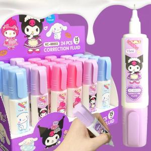 Kuromi Things - Adorable Cartoon 15ml Correction Fluid Set - 15ml Correction Pen Liquid Eraser & Quick Dry Correction Liquid - Perfect for School Supplies