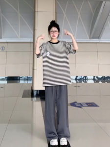 กางเกงขายาวทรงหลวมเอวสูงสีเทาหรูหรา ทรงตรง ทรงหลวม กางเกงขายาวลำลองสำหรับผู้หญิง ทรงหลวม ทรงหลวม ทรงหลวม