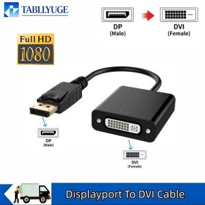 Display Port to DVI Cable Adapter Display Port DP to DVI Video Adapter Converter Cable for Laptop Desktop Use