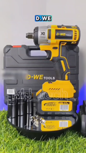 D-WE TOOLS Impact Wrench Cordless Brushless 599V - Torque Besar 700N.m Baterai Tahan Lama Warna Gold