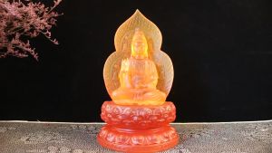 Tượng phật quan âm (nhiều màu sắc) cao 19cm. trang trí tiểu cảnh bonsai ghép lũa để bàn trà phòng khách bàn làm việc trên ô tô đồ thờ cúng phong thủy…