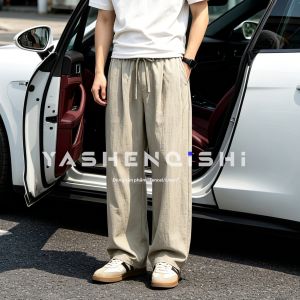 YASHENQISHI | Quần Culottes Linen Tencel Thoáng Mát Cho Nam Mùa Hè